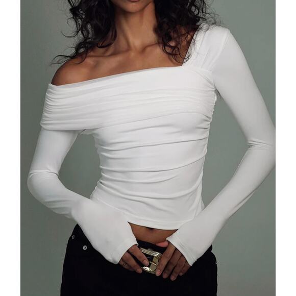 NWT Princess Polly LYNSEY LONG SLEEVE TOP WHITE size 2 - Picture 1 of 5